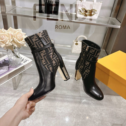 FD Round toe leather Delfina boots 1824111503