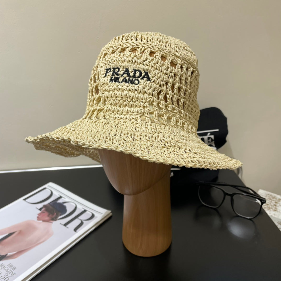 PRD fashion hand-woven straw bucket hat 0724062401