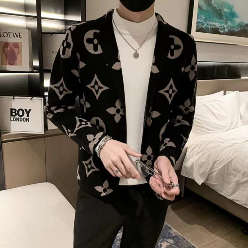 New Suit Jacket High-End Flocking Men's Suit Jacket V101