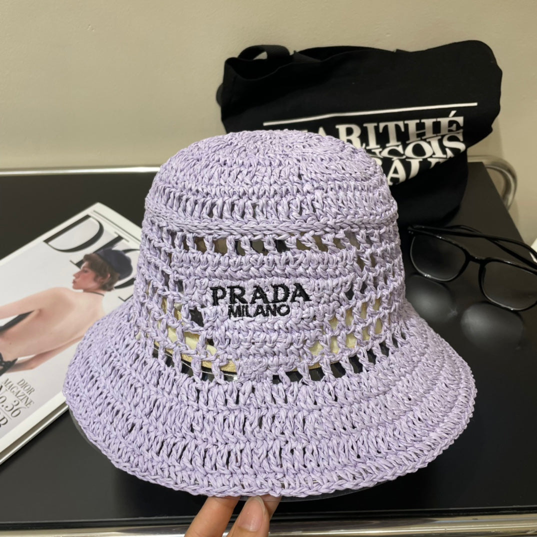 PRD fashion hand-woven straw bucket hat 0724062401