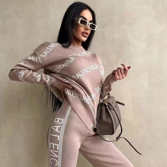 New Style Knitted loose two-piece set 9002408004