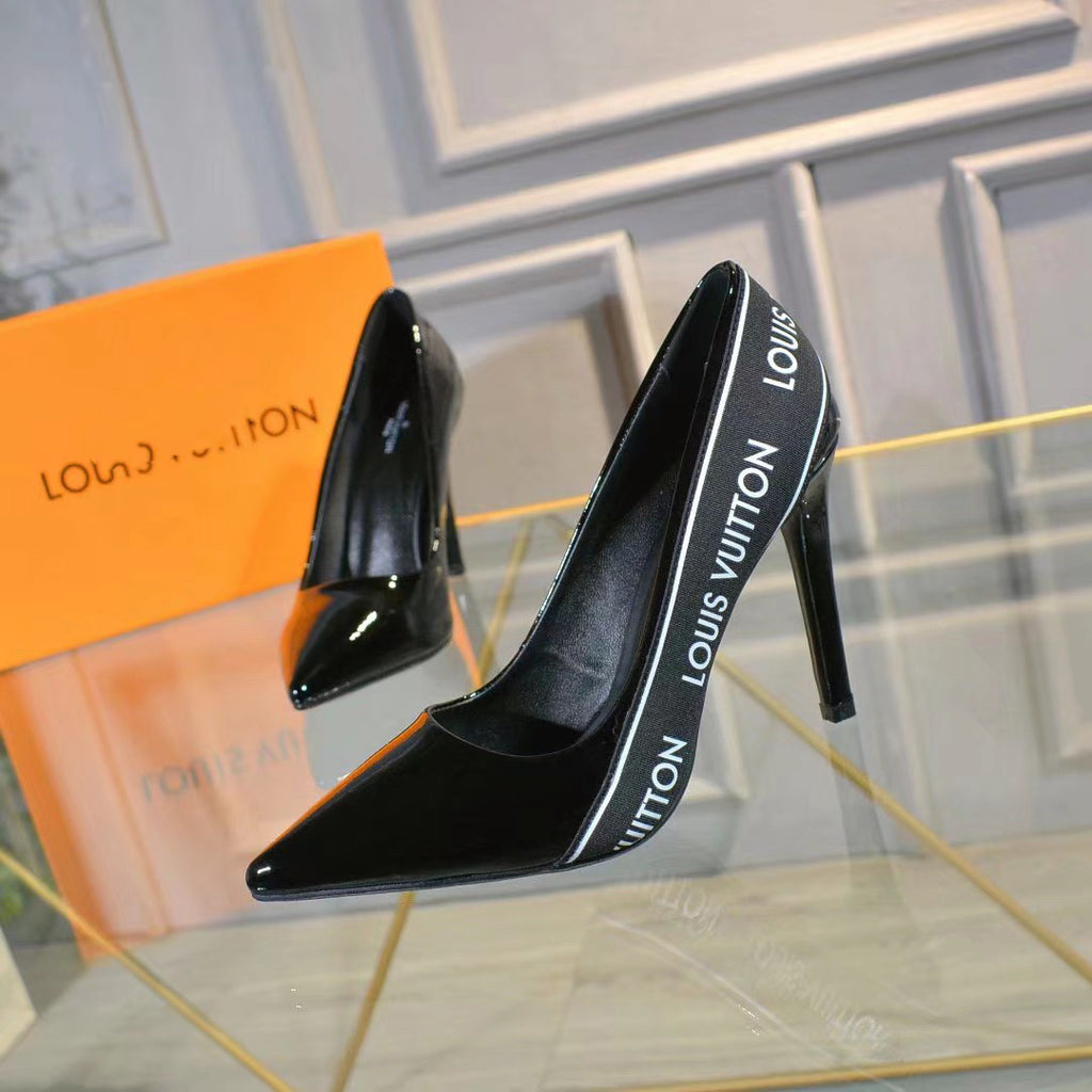 New black letter strap high-heeled stiletto shoes XC16042706