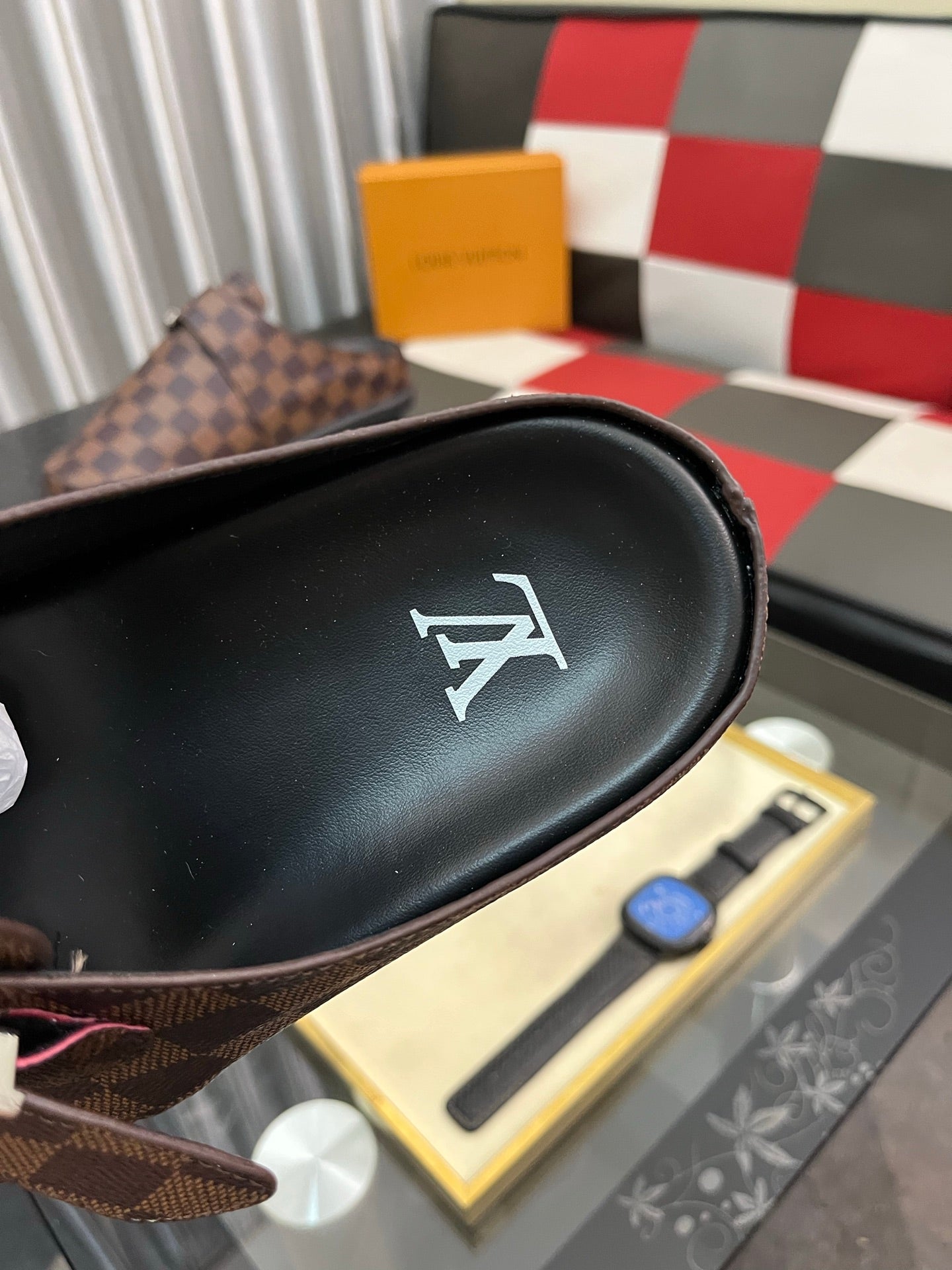 Lvv fashion casual plaid slippers 0725082903