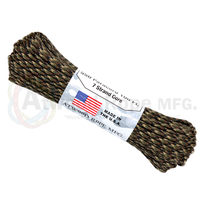 Atwood 550 lbs Paracord - 100 ft (Multi-Camo) PC100