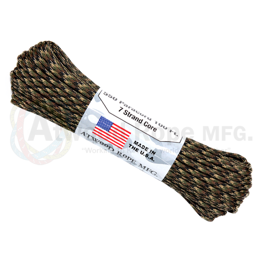 Atwood 550 lbs Paracord - 100 ft (Multi-Camo) PC100