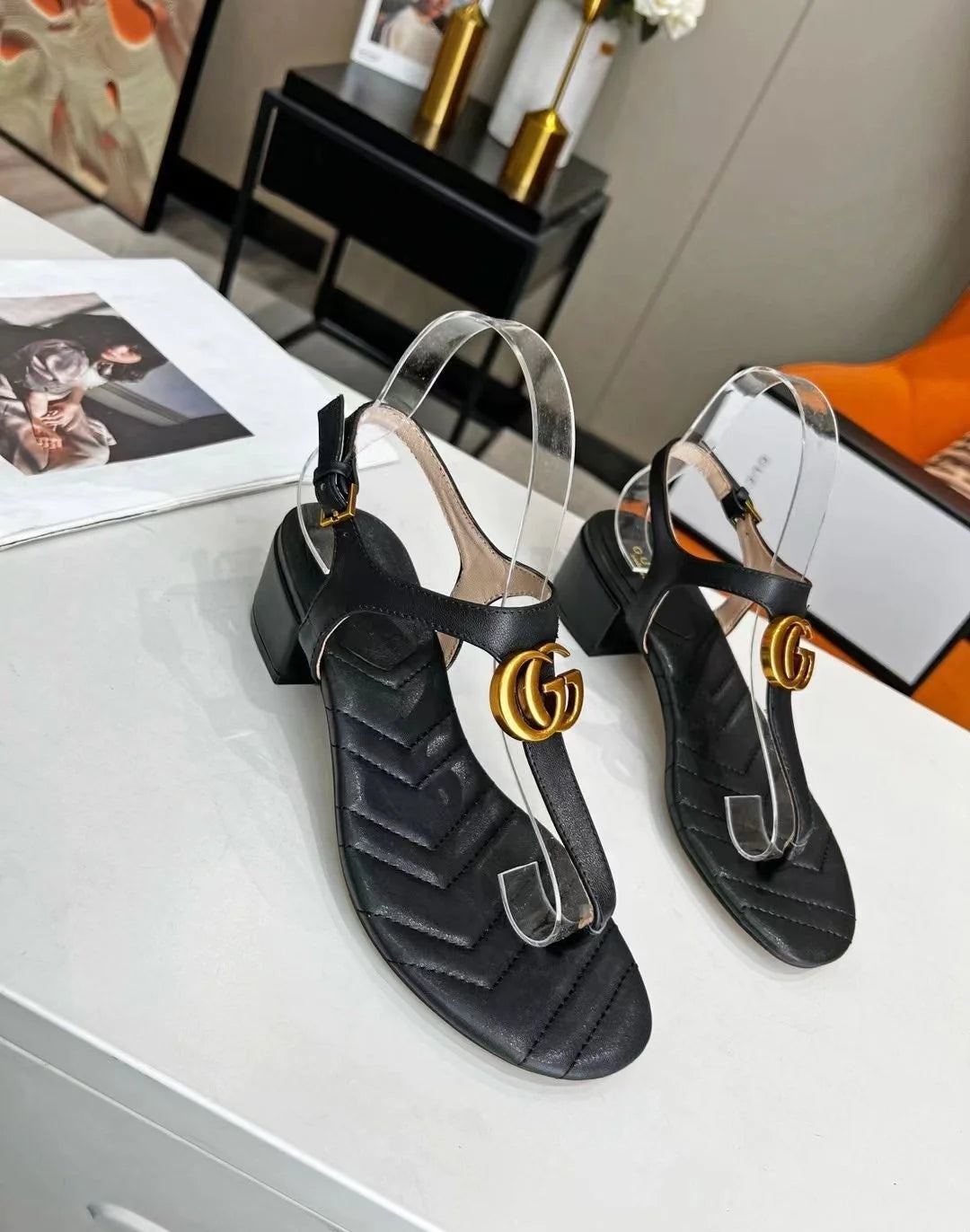 New Women's Sandals Double G Buckle Outer Wear All-match 1024031807