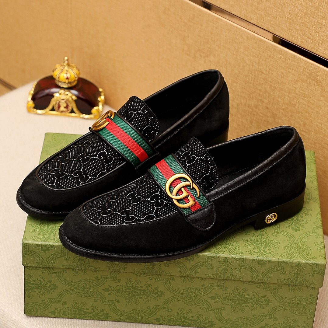 Men's luxury leather pattern loafers