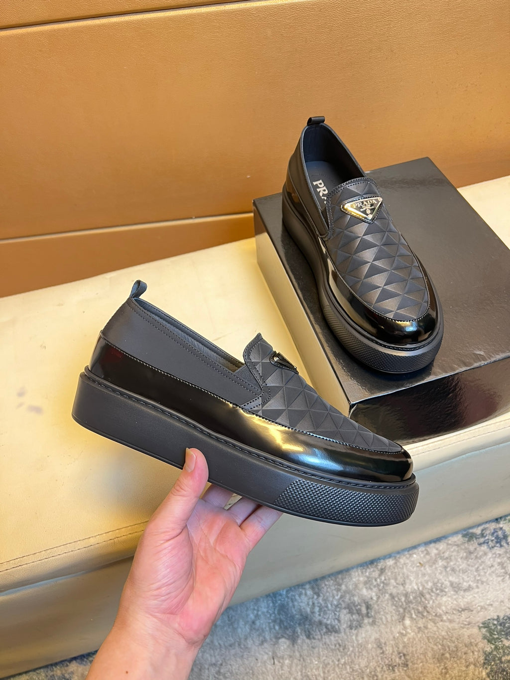 PRD triangle print slip-on sneakers 0724101405