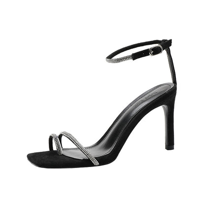 Stiletto Square Toe Rhinestone Sexy Ladies Fashion High Heels