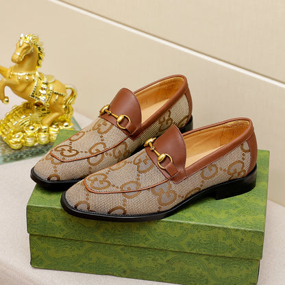 Luxury G splicing formal dress slip on shoes