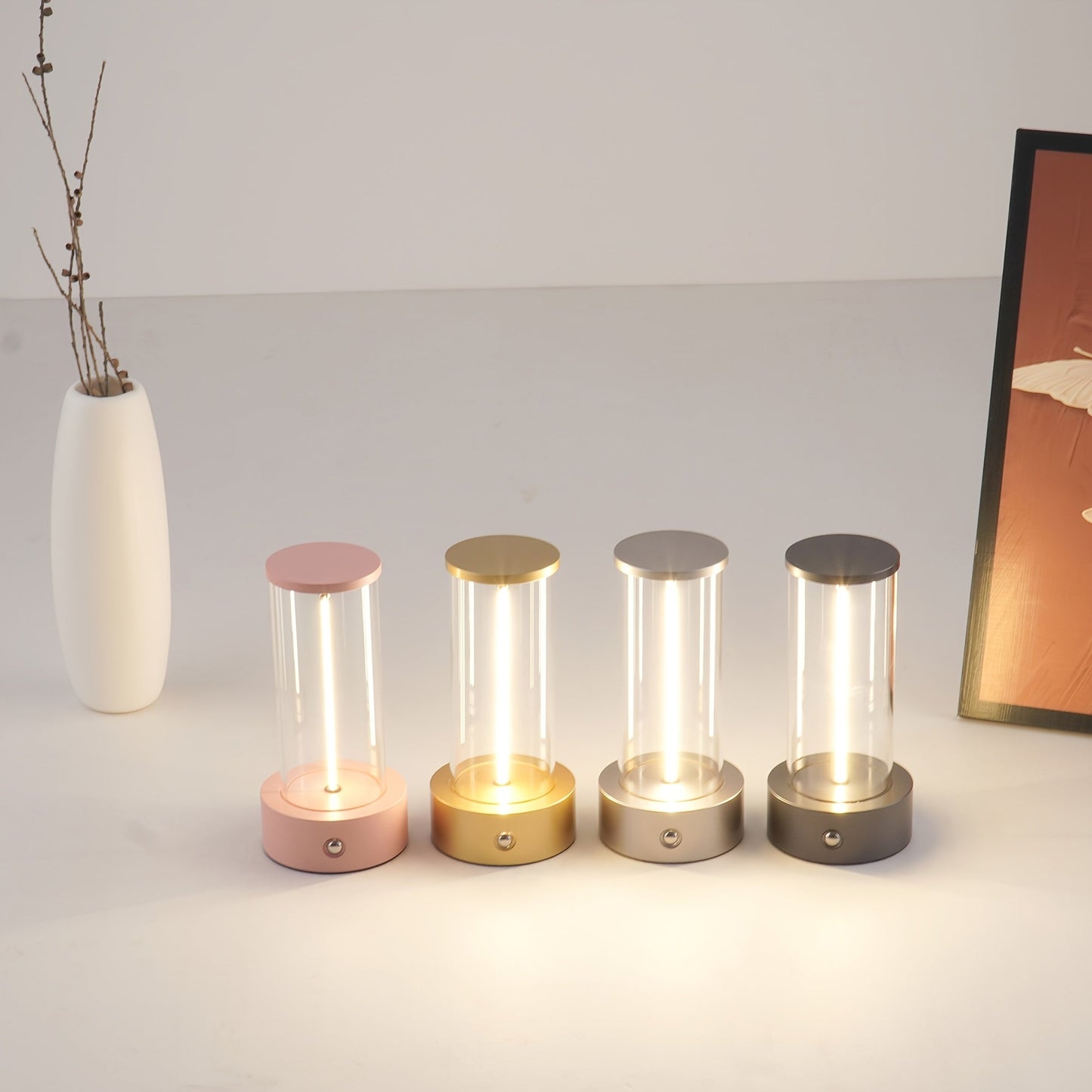 Rechargeable bedside quantum light dimmable with breathing variable light