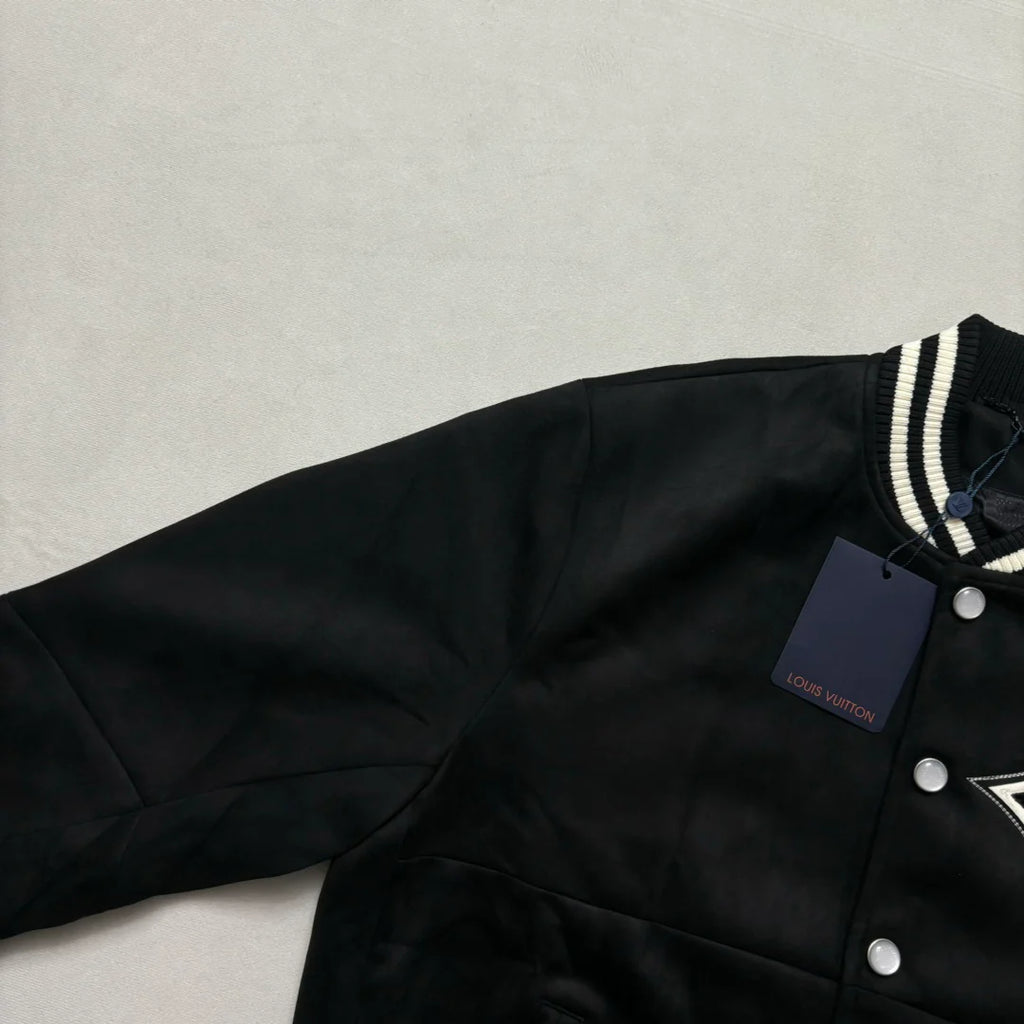 New Unisex Aviator Suede Floral Baseball Jacket 1024101007