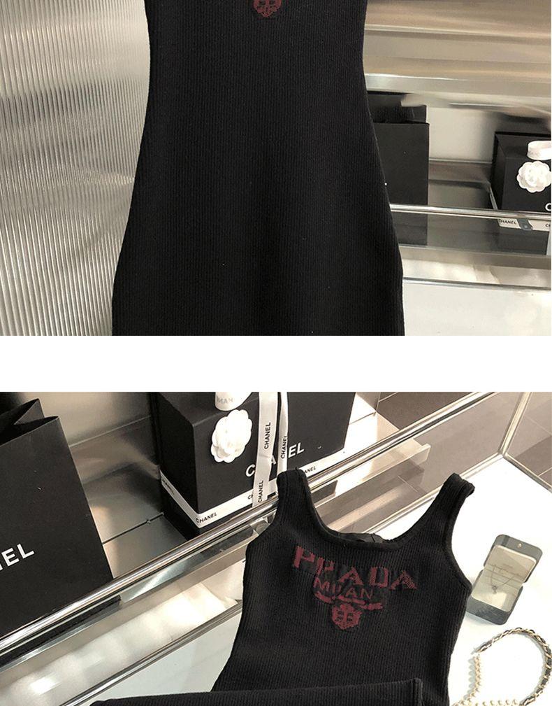 New Fashion All-match Ice Silk Knitted Sling Dress 1024040306