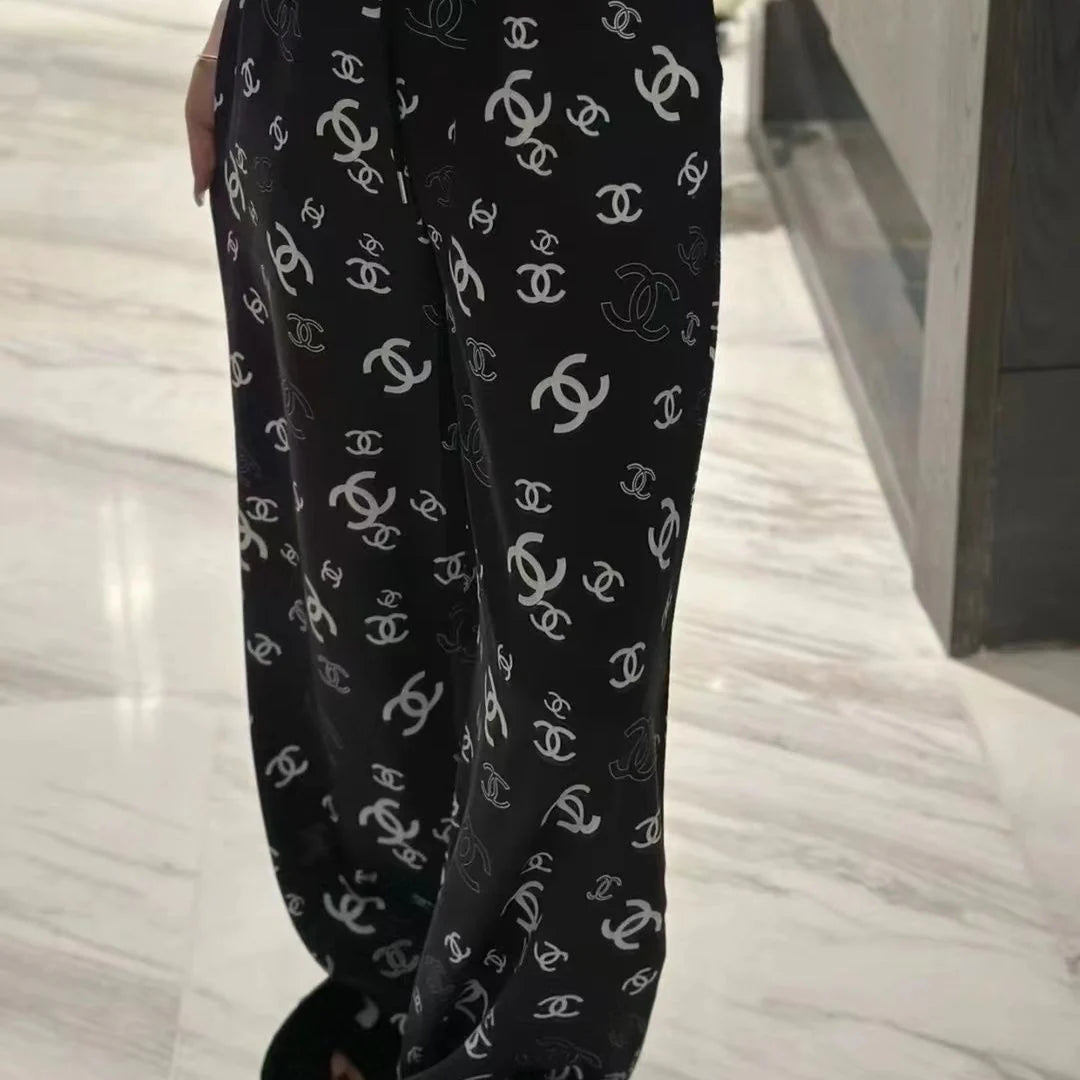 Luxury Fashion Printed Casual Wide Leg Pants 1024062113