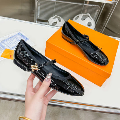 Round toe flat shoes 1824041115