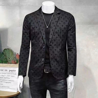 New suit jacket high-end flocking men's suit jacket