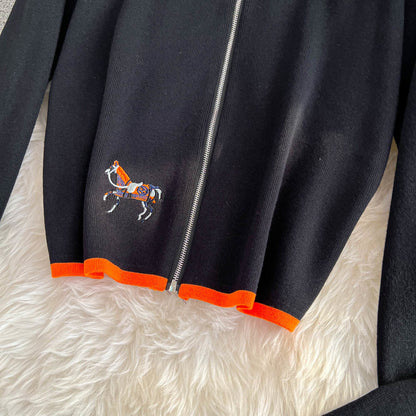 Embroidered sweater long-sleeved top two-piece set 9000910001