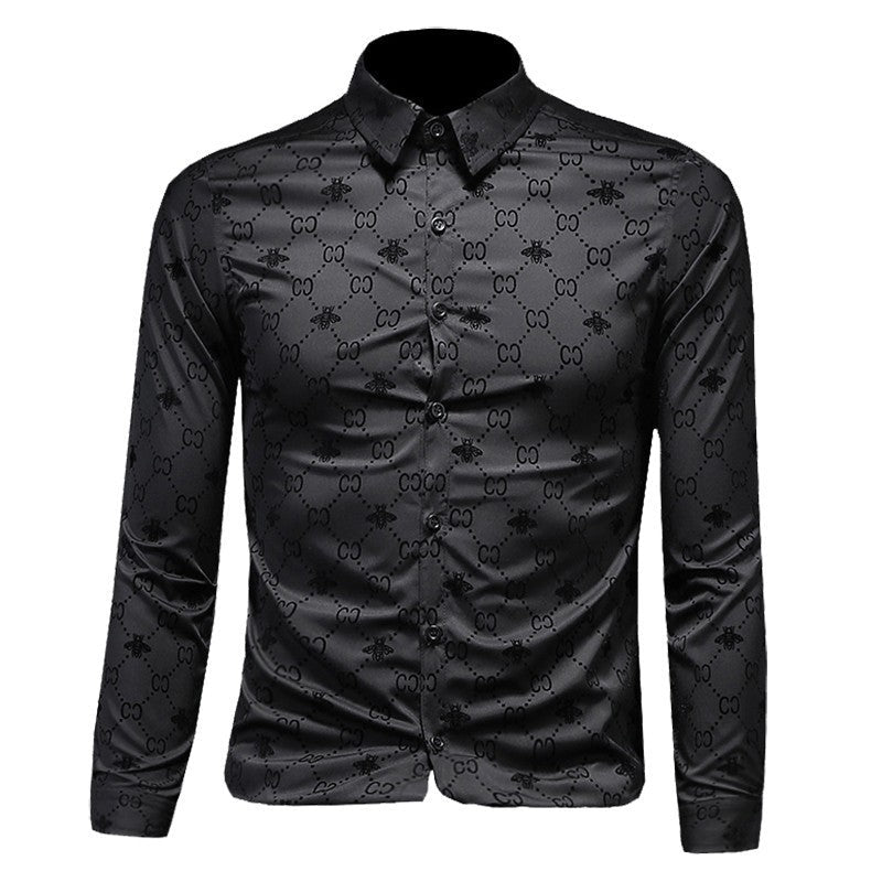New Fashion Casual Versatile Men's Long Sleeve Shirt PF1023110704