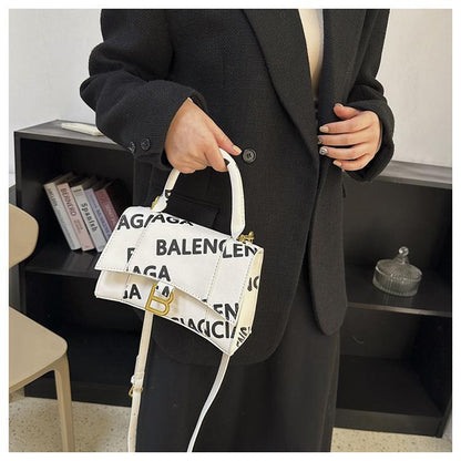 High-grade Texture Letter Hourglass Bag Single-shoulder Portable Crossbody Fashion Bag 1024041102