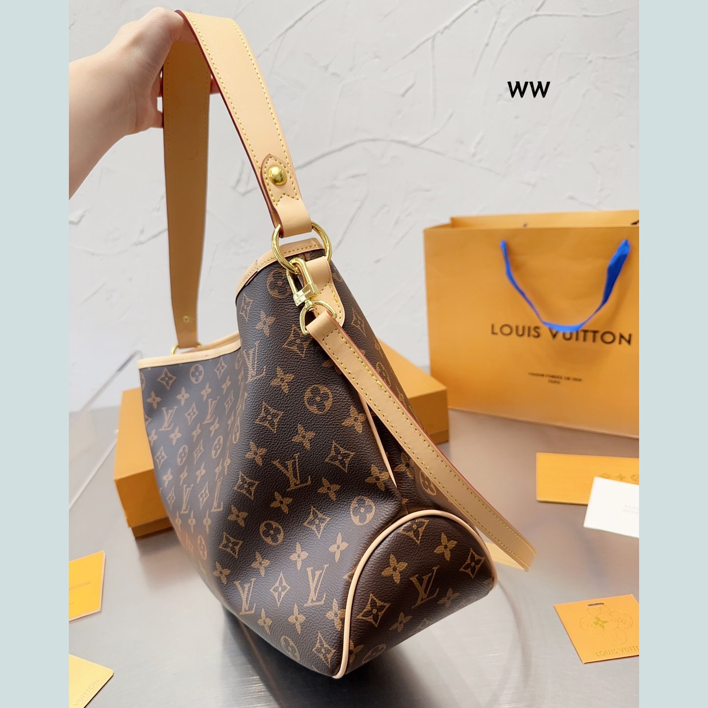 New Wide Shoulder Strap Classic Print Tote Bag XC1623071706