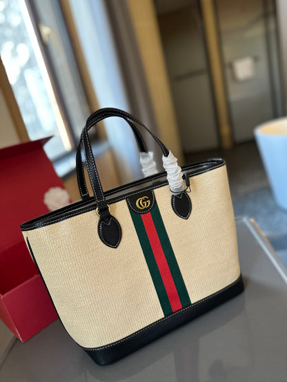 G fashion straw tote bag 0724041131