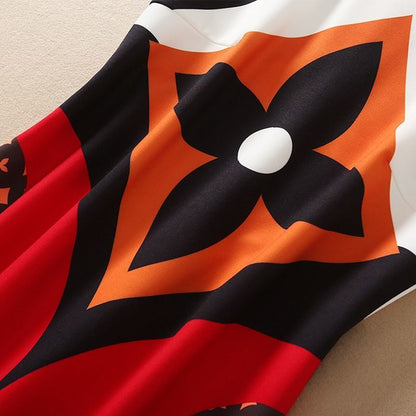 Printed Round Neck Slim Fit Dress PD10051805