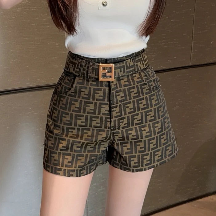 New women's fashion versatile printed shorts 1025051209