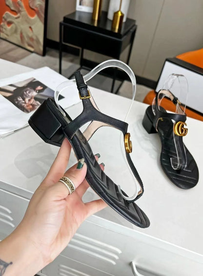 New Women's Sandals Double G Buckle Outer Wear All-match 1024031807