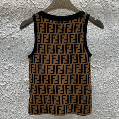 Old flower versatile knitted vest 1025022840