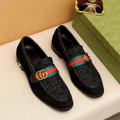 Men's luxury leather pattern loafers