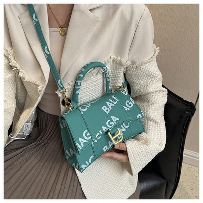 High-grade Texture Letter Hourglass Bag Single-shoulder Portable Crossbody Fashion Bag 1024041102
