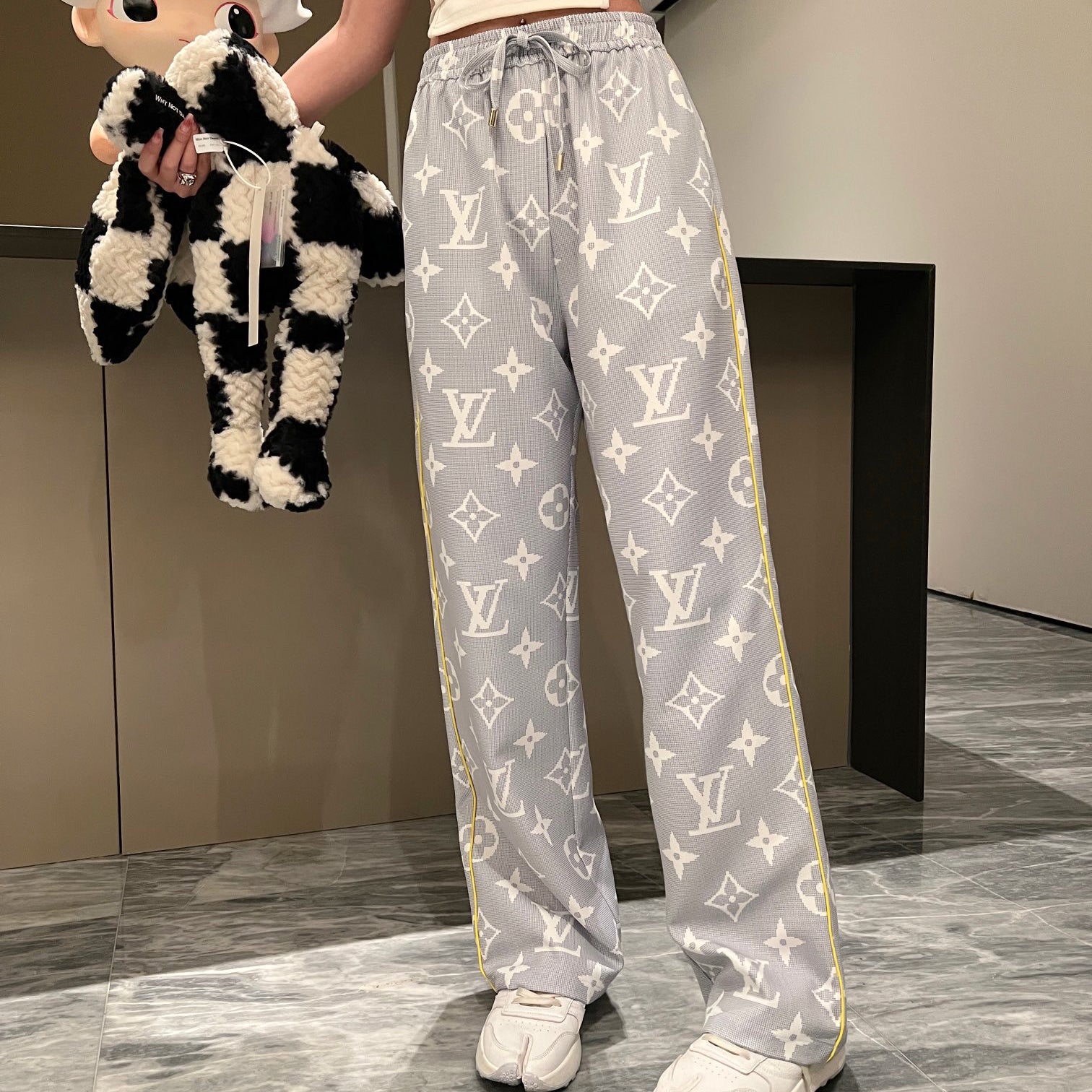 print wide-leg pants