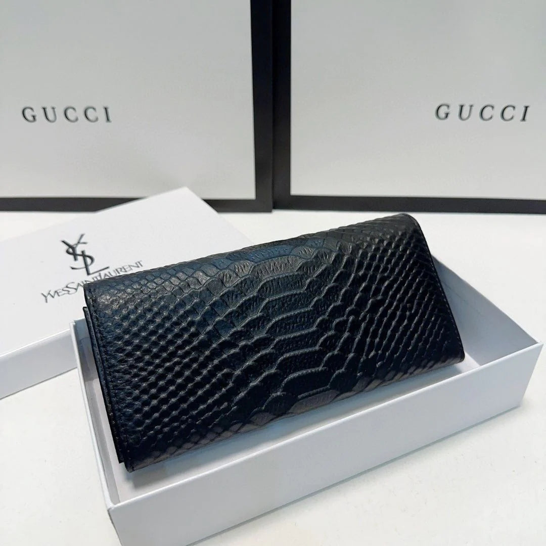 New Women's Long Wallet Snake-print Cowhide Card Bag 1024031307