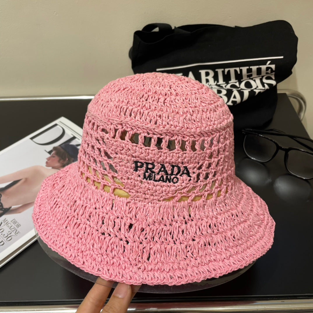 PRD fashion hand-woven straw bucket hat 0724062401