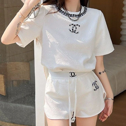Fashion Trend Short Sleeve Shorts Set PD10041323