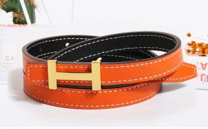 New H Family Leather Fine Belt 1024032019