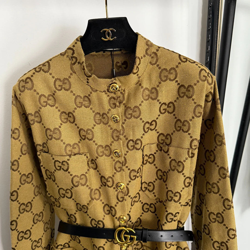 New Vintage GG Stand Collar Long-Sleeve Shirt 1025102101