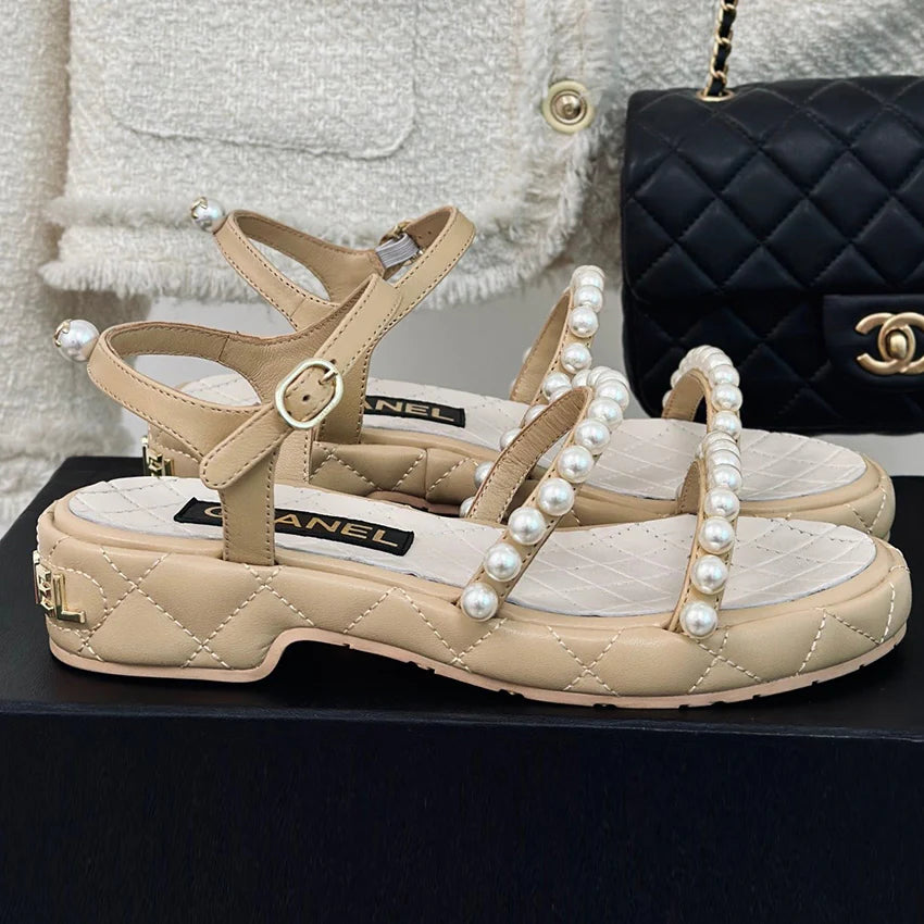 Fashion and versatile pearl chain sandals 1024052318