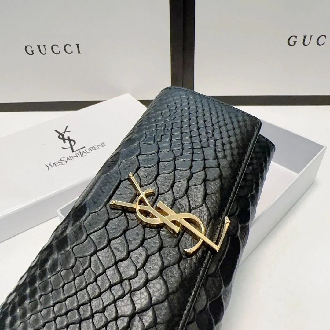 New Women's Long Wallet Snake-print Cowhide Card Bag 1024031307