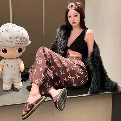 print wide-leg pants