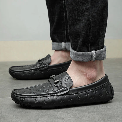 Fashion Men's Loafers Round Toe Caps Italian Handmade Shoes 1025073105