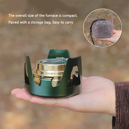 Outdoor Tea Vaporising Stove Portable Windproof Solid Liquid Dual Purpose Wild