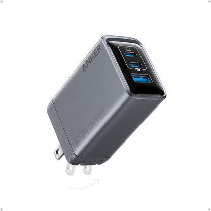 Charger 100W 3-Port GaN USB C Charger Holder, Foldable and Compact