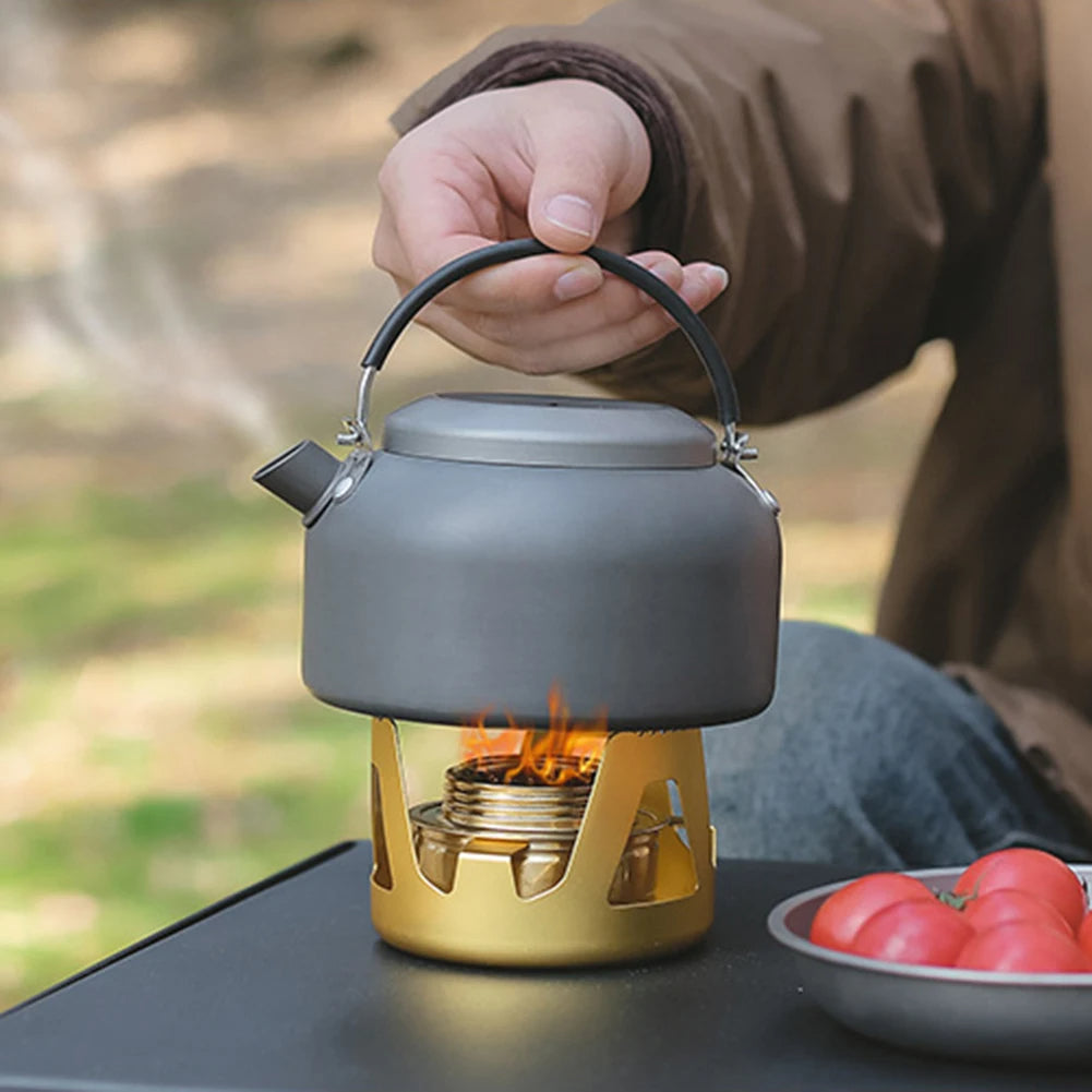 Outdoor Tea Vaporising Stove Portable Windproof Solid Liquid Dual Purpose Wild