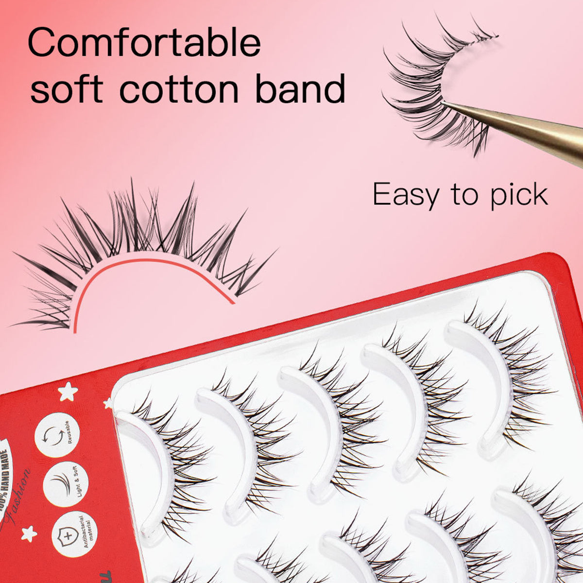 Jungle Fever 5 Pairs Natural Glue-on Lashes