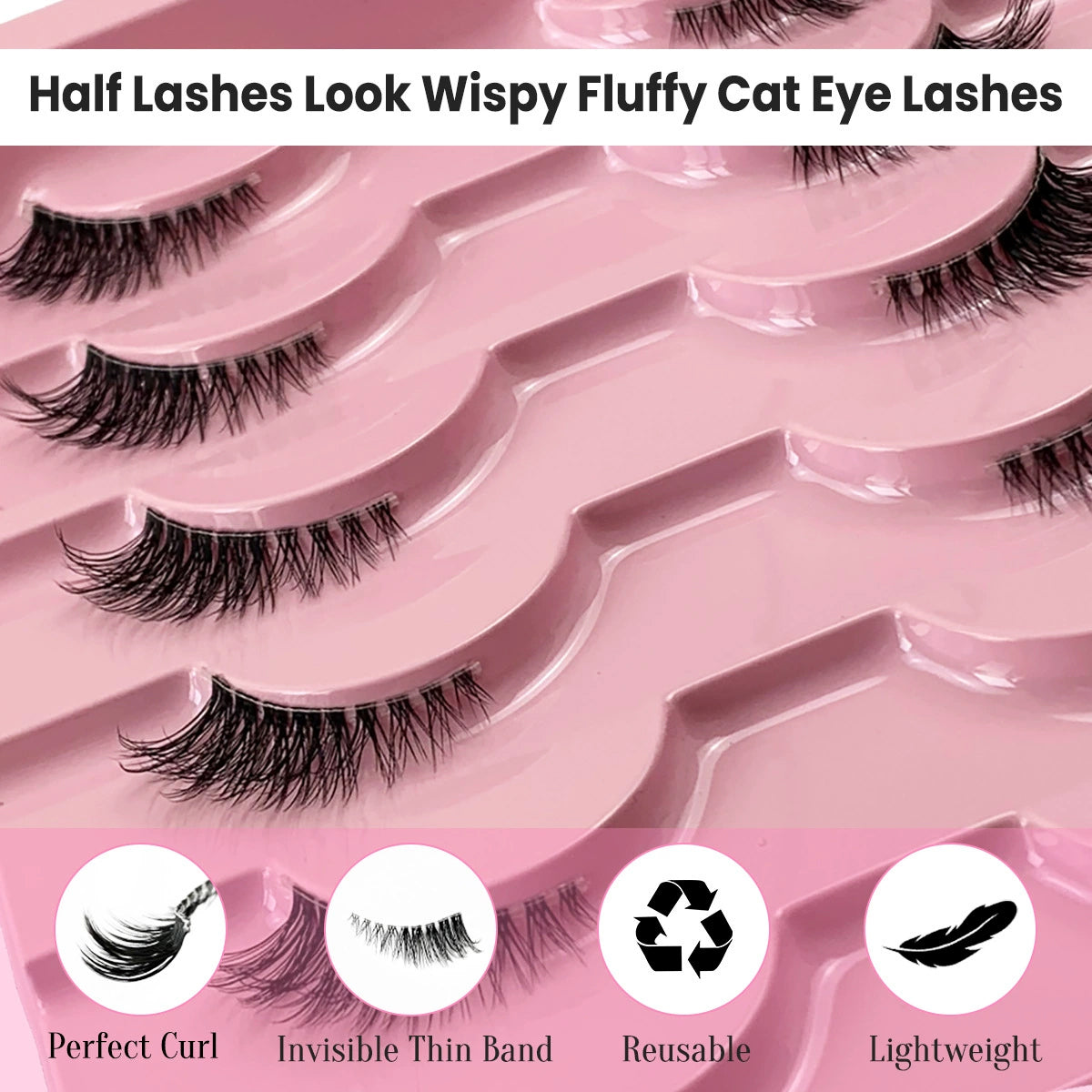 Free Soul 10 Pairs Natural Glue-on Lashes
