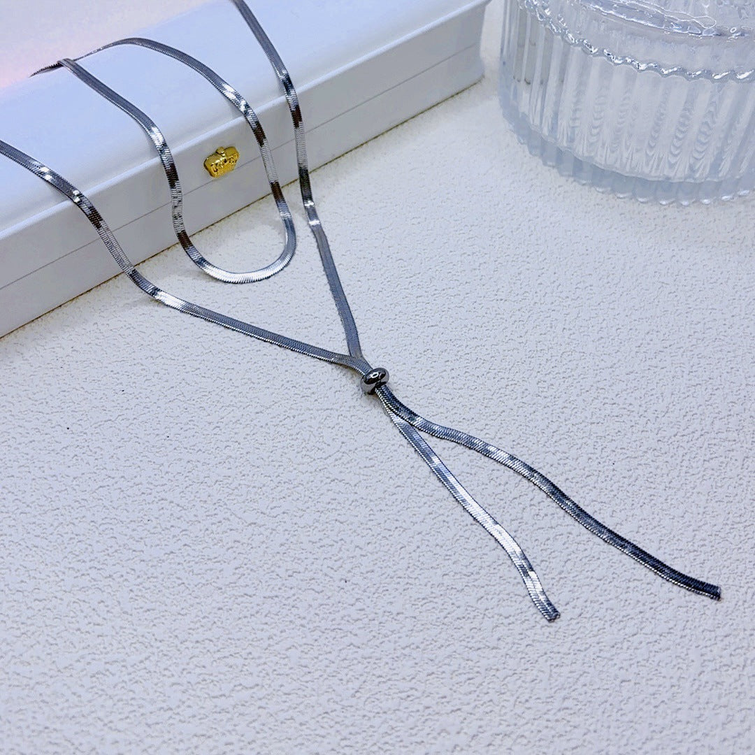 Double-layer snake bone necklace 2025081211