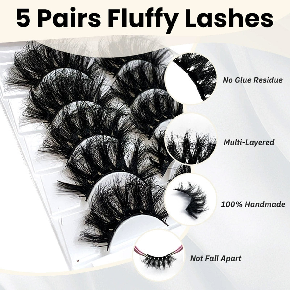Cantata Charm 5 Pairs Natural Glue-on Lashes