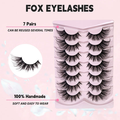 Moss Spring 7 Pairs Natural Glue-on Lashes
