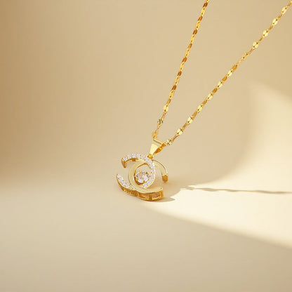 Elegant double C necklace 2025081309